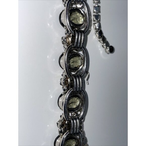 Juliana D&E CLEAR & SMOKY RHINESTONE 5 LINK NECKLACE Chunky Collar Vintage AL4.2 - Picture 16 of 16